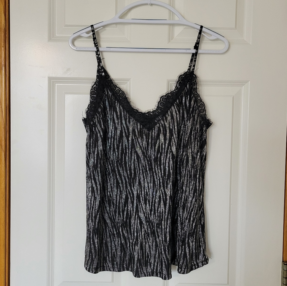Metallic and Lace Tank